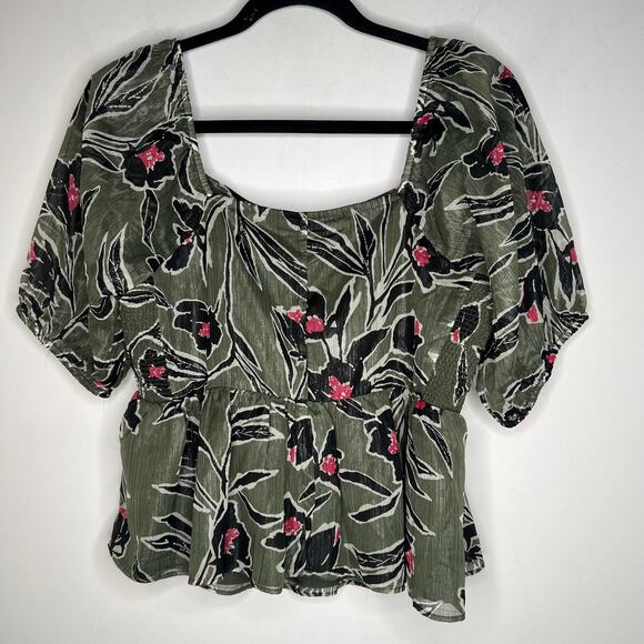 Walter Baker Bianca Green Floral Print Top Size Medium - Picture 5 of 8
